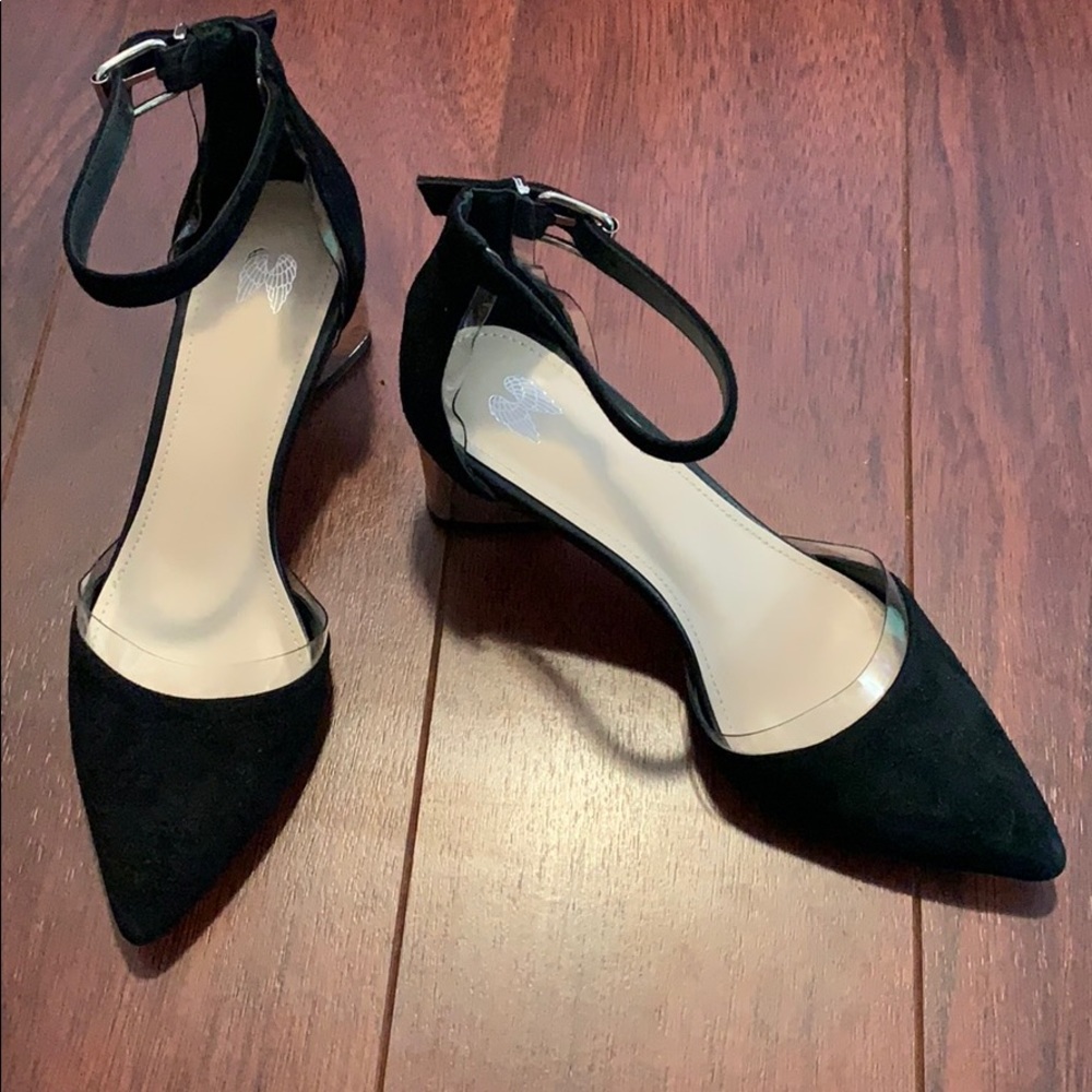 Suede black block heels from Victoria’s Secret